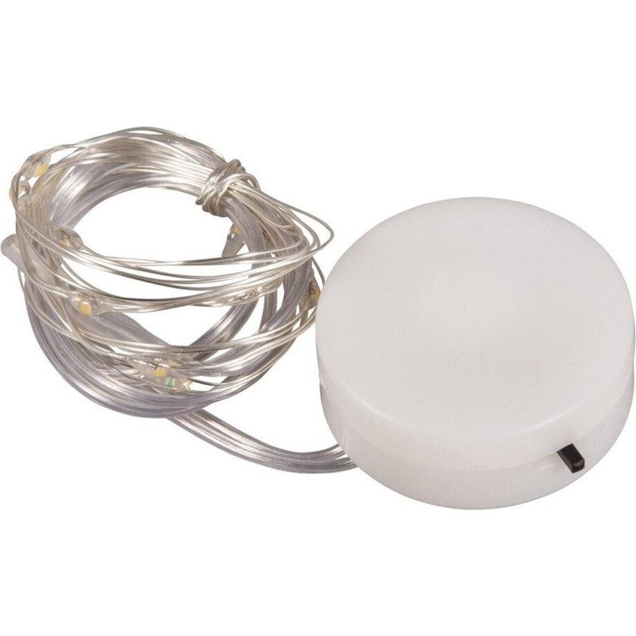 Micro lichtsnoer - 1x - 10 led lampjes - warm wit - 120 cm - kerstlampjes - kerstverlichting afbeelding 1