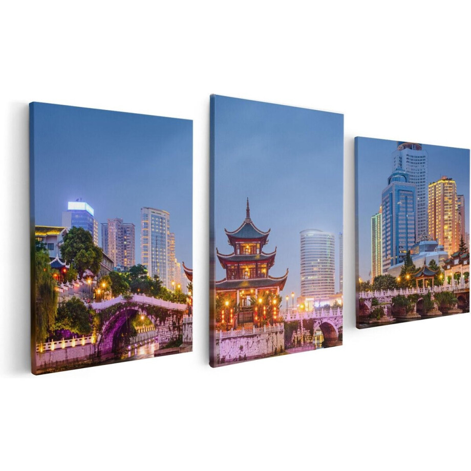 Artaza Canvas Schilderij Drieluik Rivier bij Stad Guiyang in China - 120x60 - Foto Op Canvas - Canvas Print Artaza Canvas Schilderij Drieluik Rivier bij Stad Guiyang in China - 120x60 - Foto Op Canvas - Canvas Print afbeelding 1