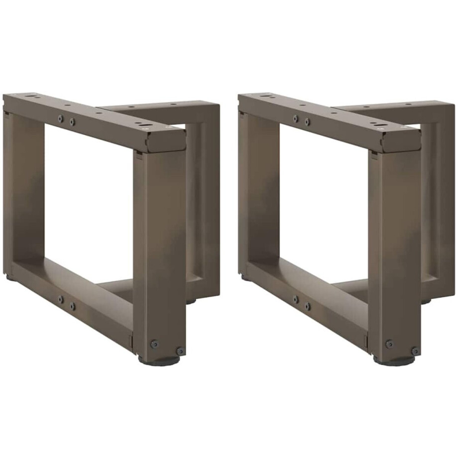 vidaXL - Salontafelpoten - 2 - st - T-vormig - 40x25x(30-31) - cm - staal - naturel afbeelding 1