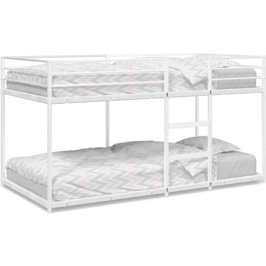 vidaXL - Stapelbed - zonder - matras - 80x200 - cm - staal - wit afbeelding 1