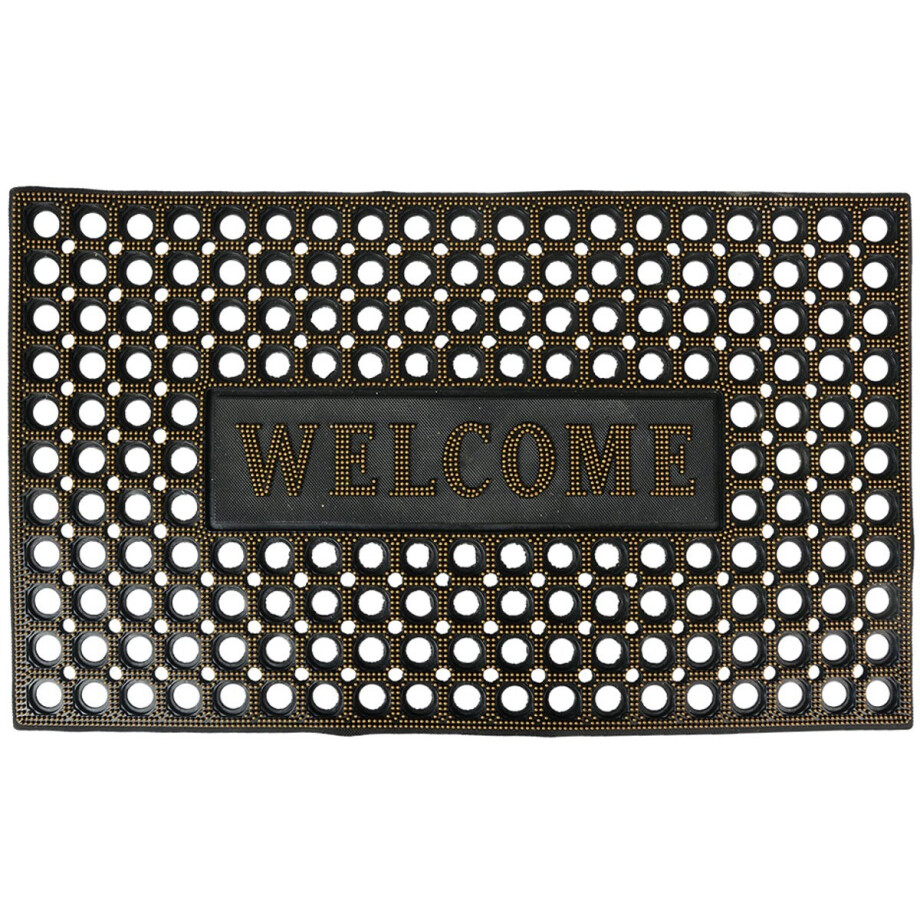 Clayre & Eef Deurmat 75x45 cm Zwart Rubber afbeelding 1
