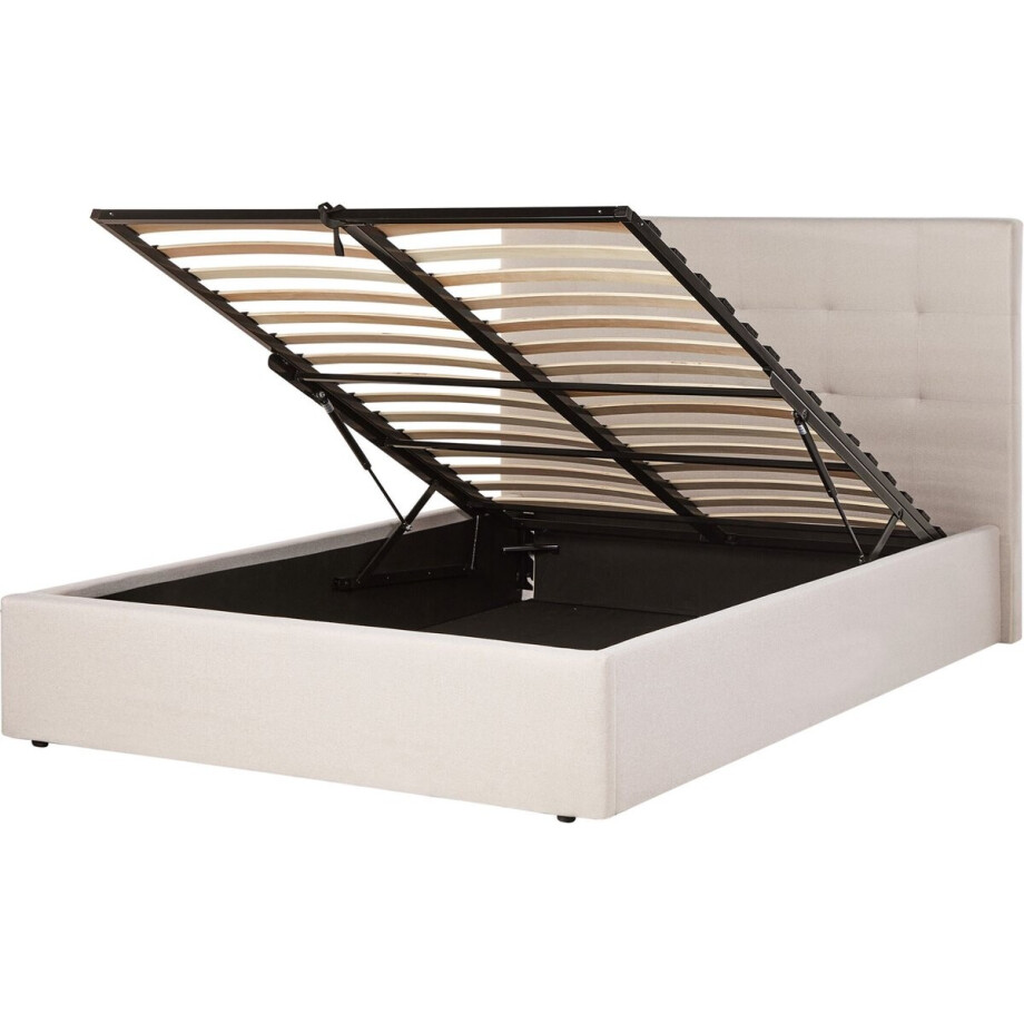 LORIENT - Bed met opbergruimte - Beige - 140 x 200 cm - Polyester LORIENT - Bed met opbergruimte - Beige - 140 x 200 cm - Polyester afbeelding 1