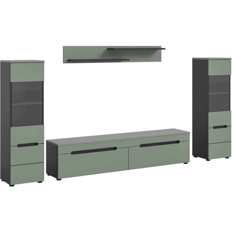 Canu wandcombinatie staand-hangend Smoke Green NB Basaltgrijs NB Abs. Smoke Green NB - 33x272x141cm Canu wandcombinatie staand-hangend Smoke Green NB Basaltgrijs NB Abs. Smoke Green NB - 33x272x141cm afbeelding 1