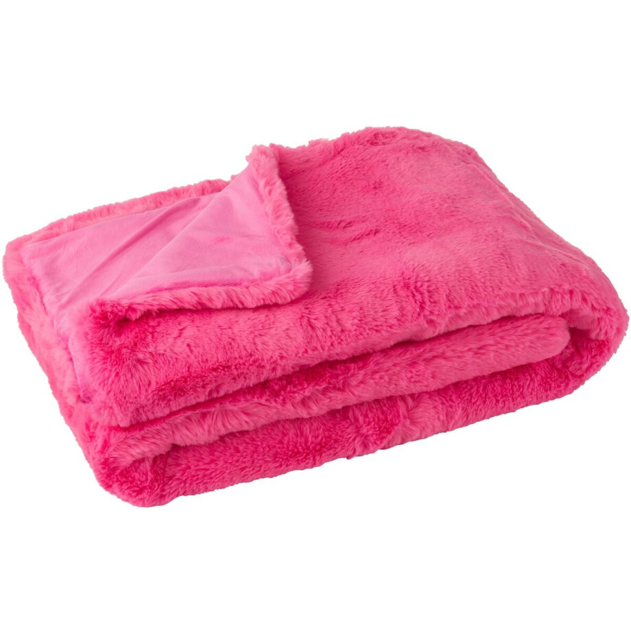 J-Line deken Cutie - polyester - roze afbeelding 1