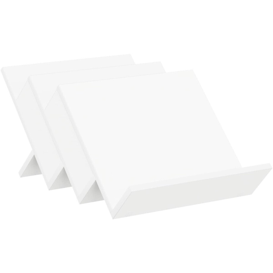 vidaXL - Tijdschriftenrek - met - plank - Wit - 53 - x - 40 - x - 28,5 - cm - Bewerkt - hout afbeelding 1