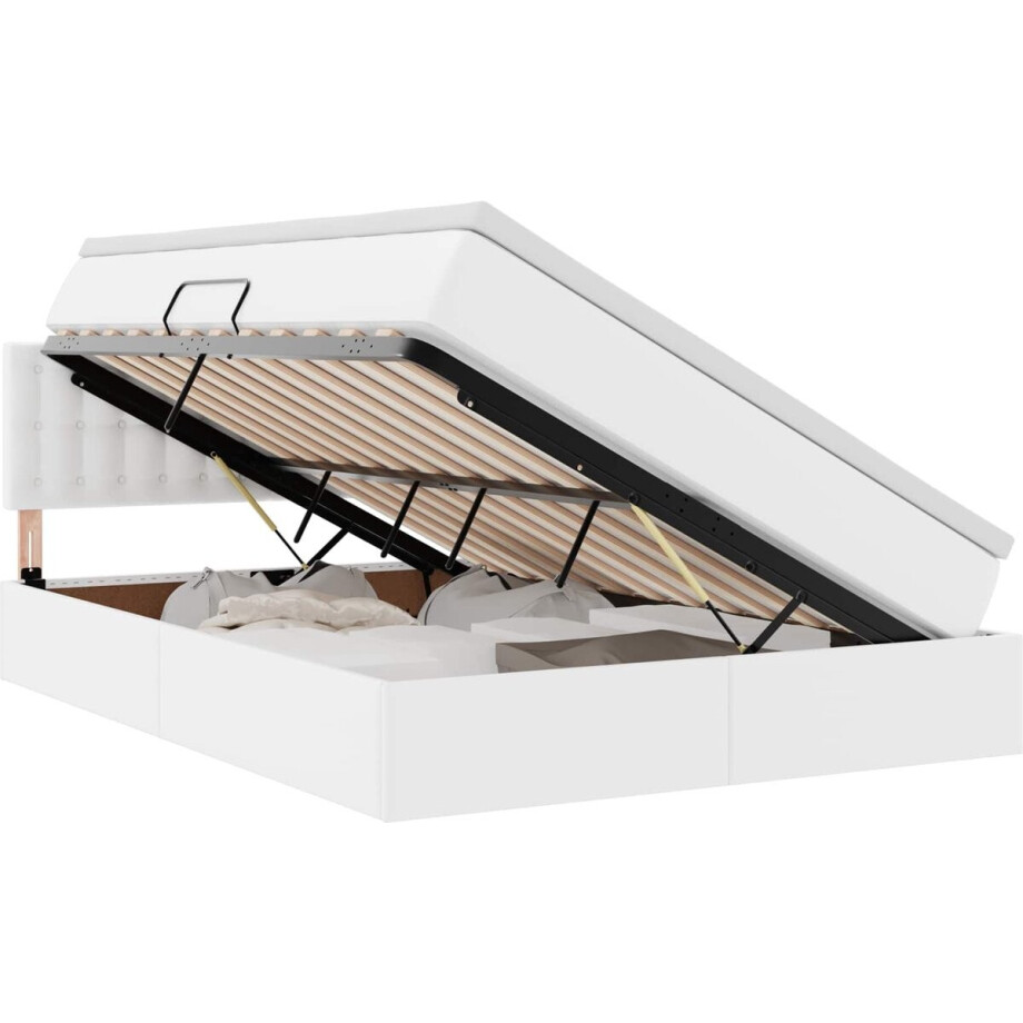 vidaXL - Opbergbed - met - LED - met - matras - Zuiver - Wit - 140 - x - 200 - cm - Kunstleer vidaXL - Opbergbed - met - LED - met - matras - Zuiver - Wit - 140 - x - 200 - cm - Kunstleer afbeelding 1