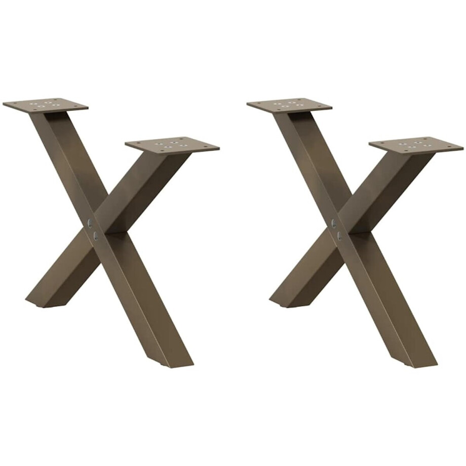 vidaXL - Salontafelpoten - 2 - st - X-vormig - 50x(30-31) - cm - staal - naturel vidaXL - Salontafelpoten - 2 - st - X-vormig - 50x(30-31) - cm - staal - naturel afbeelding 1