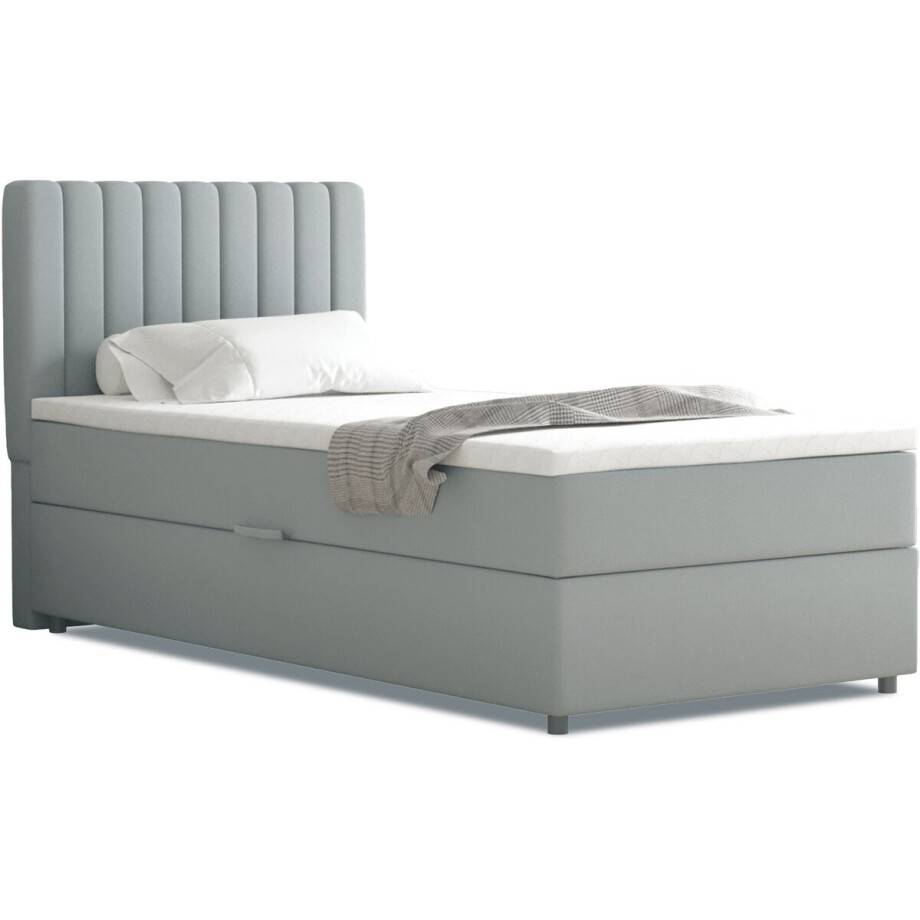 Boxspring Everest 90 x 200 cm tweepersoons met hoogwaardige Bonell-matras en topper afbeelding 1