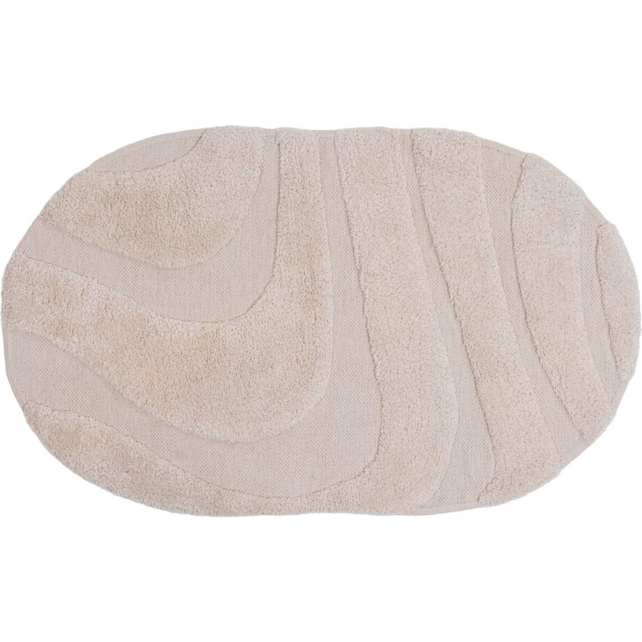 Badmat Beau - Beige Ovaal 50 x 80 cm Badmat Beau - Beige Ovaal 50 x 80 cm afbeelding 1