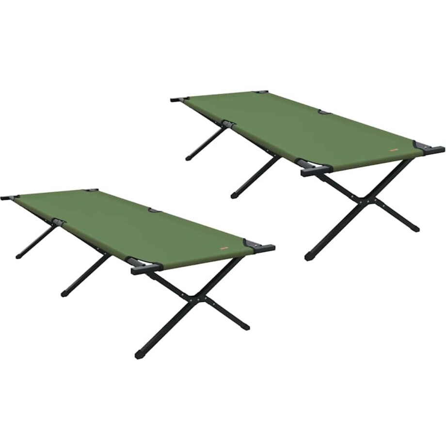 vidaXL - Opvouwbaar - Campingbed - 2 - st - Groen - 210 - x - 80 - x - 46 - cm - Oxford - stof vidaXL - Opvouwbaar - Campingbed - 2 - st - Groen - 210 - x - 80 - x - 46 - cm - Oxford - stof afbeelding 1