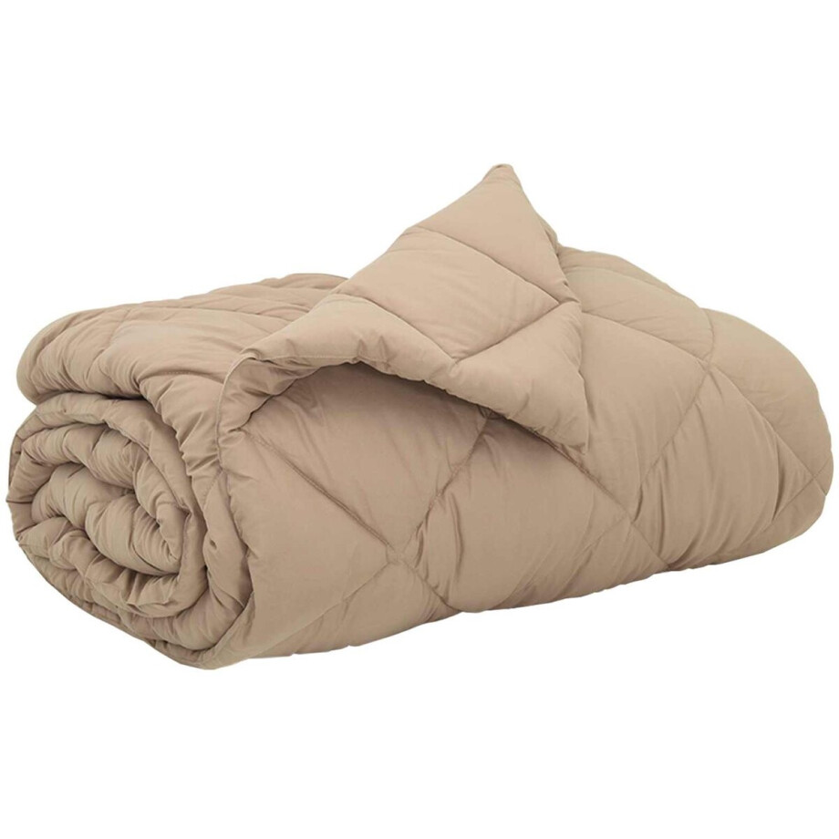 vidaXL - Volledig - Jaar - Dekbed - Taupe - 200 - x - 220 - cm - Microvezel afbeelding 1