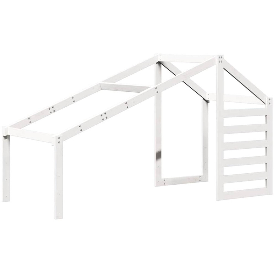 vidaXL - Kinderbedhuisje - 198x87x113 - cm - massief - grenenhout - wit vidaXL - Kinderbedhuisje - 198x87x113 - cm - massief - grenenhout - wit afbeelding 1