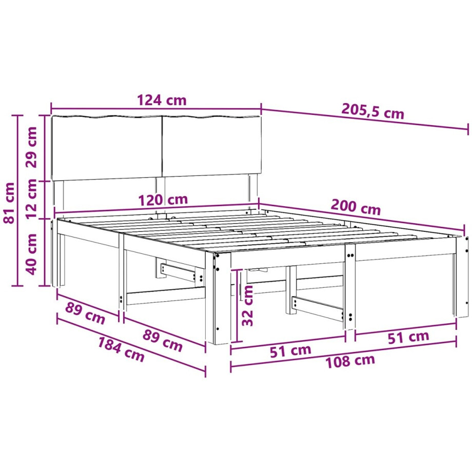 vidaXL - Tweepersoonsbed - met - hoofdbord - ROSTOCK - Donkerbruin - 120 - x - 200 - cm vidaXL - Tweepersoonsbed - met - hoofdbord - ROSTOCK - Donkerbruin - 120 - x - 200 - cm afbeelding 1