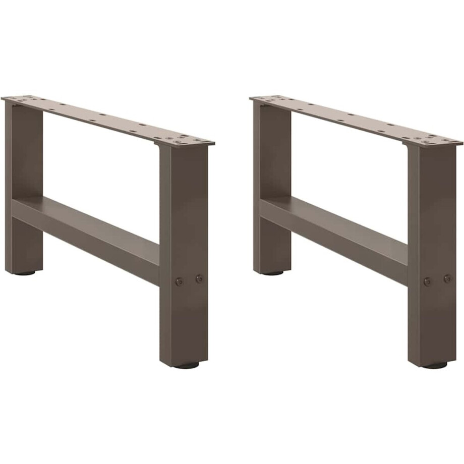 vidaXL - Salontafelpoten - naturel - staal - 2 - st - 70x - (30-31) - cm - staal afbeelding 1