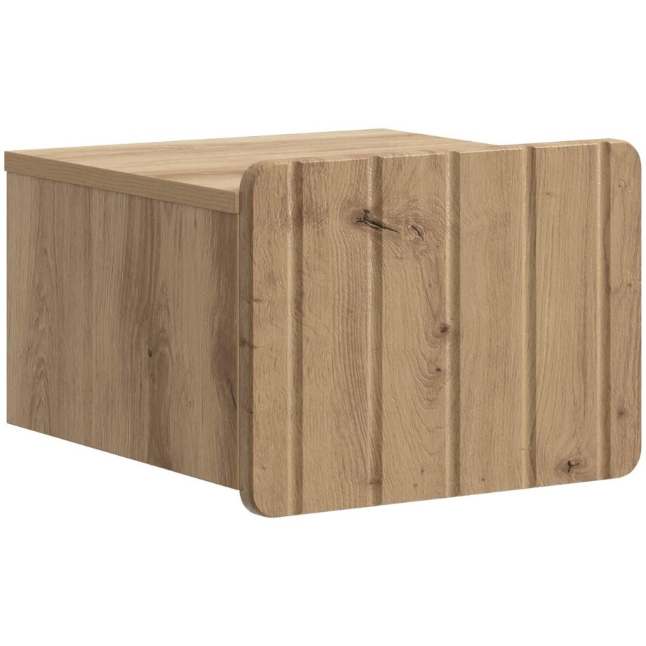 vidaXL - Muurbevestigde - Nachttafel - Artisanaal - eiken - 33 - x - 34,5 - x - 24 - cm afbeelding 1