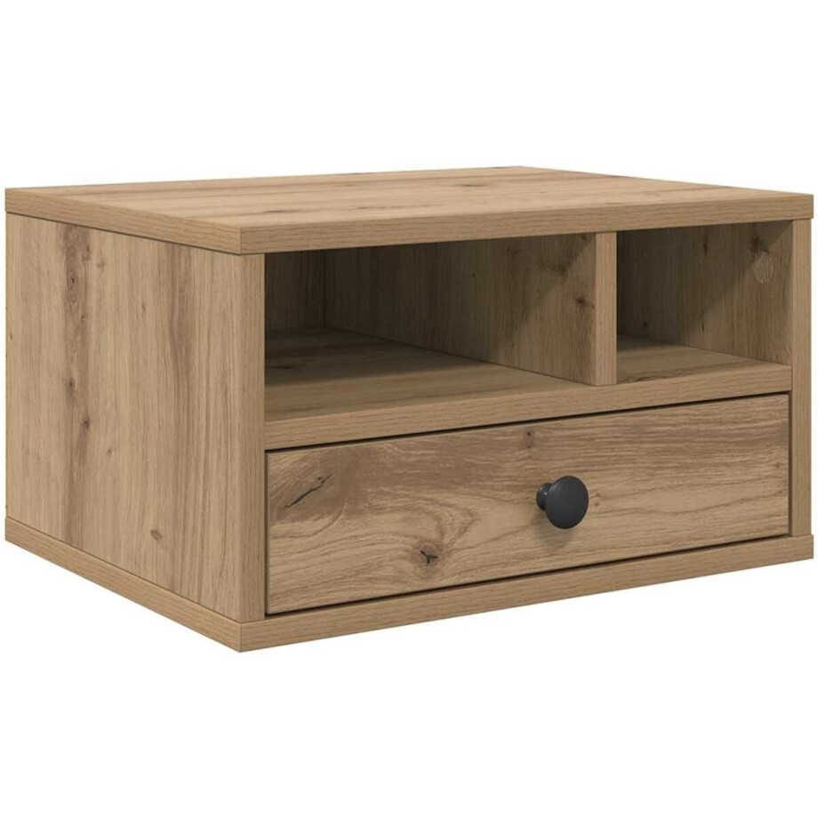 vidaXL - Printerstand - Artisan - Eiken - 40 - x - 32 - x - 24 - cm - Bewerkt - hout afbeelding 1