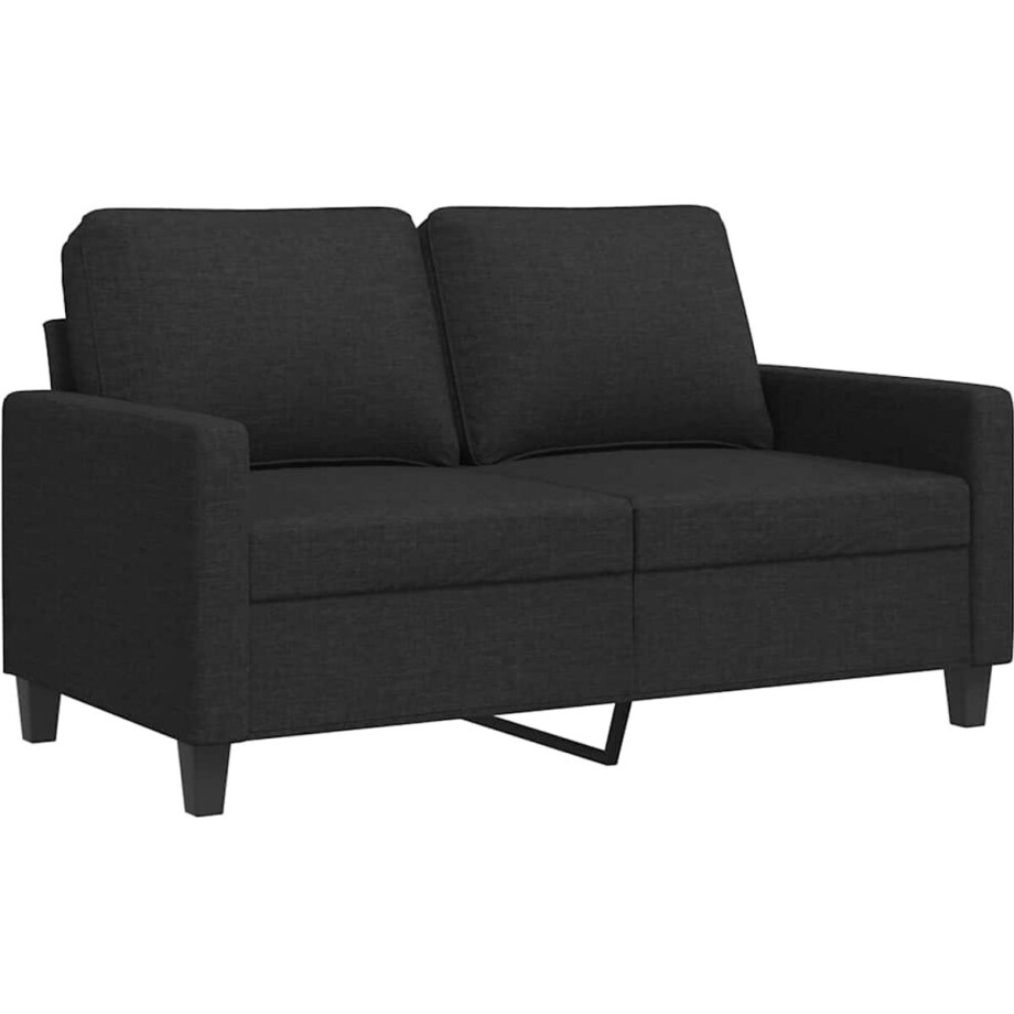 vidaXL - Tweezitsbank - 120 - cm - stof - zwart afbeelding 1