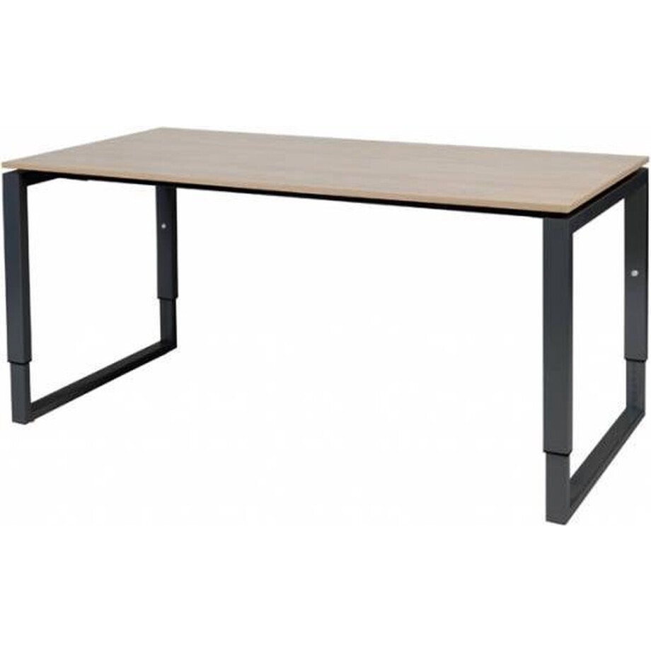 Verstelbaar Bureau - Plus 160x80 Havana Kersen - zwart frame Verstelbaar Bureau - Plus 160x80 Havana Kersen - zwart frame afbeelding 1