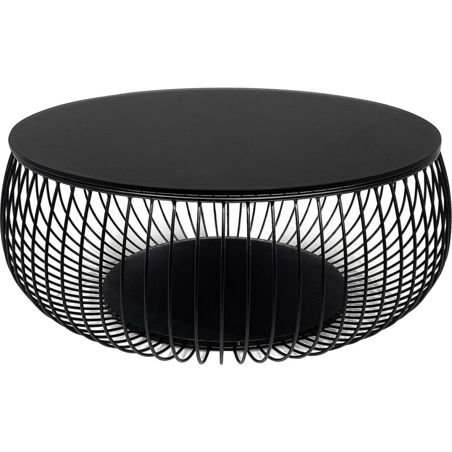 Salontafel Gitta Zwart - Metaal - Rond - 86x86cm - Hoogte 35 cm afbeelding 1