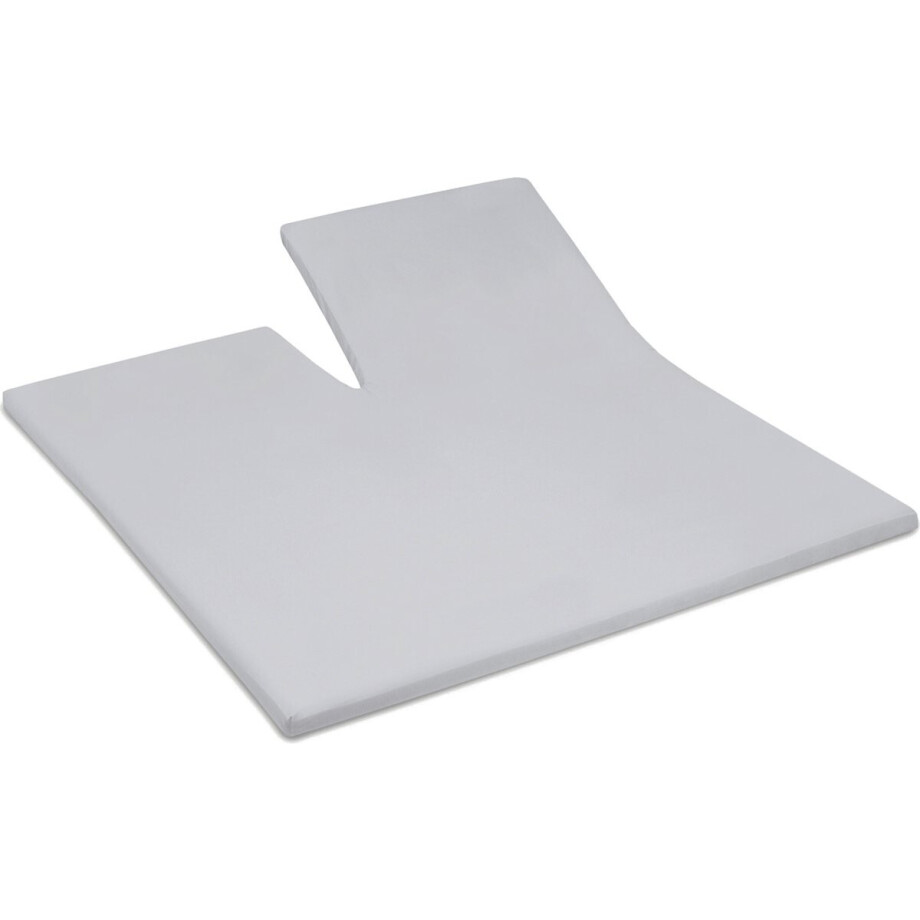 Cinderella - Sundays - Topper Hoeslaken met split - 200x220 cm - Tot 15 cm matrashoogte - 100% Katoen-Satijn - Lichtgrijs afbeelding 1
