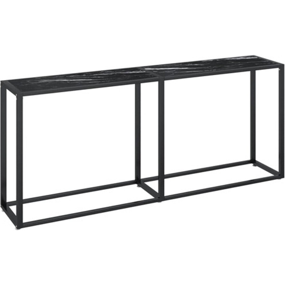 vidaXL - Wandtafel - 180x35x75,5 - cm - gehard - glas - zwartmarmerkleurig afbeelding 1