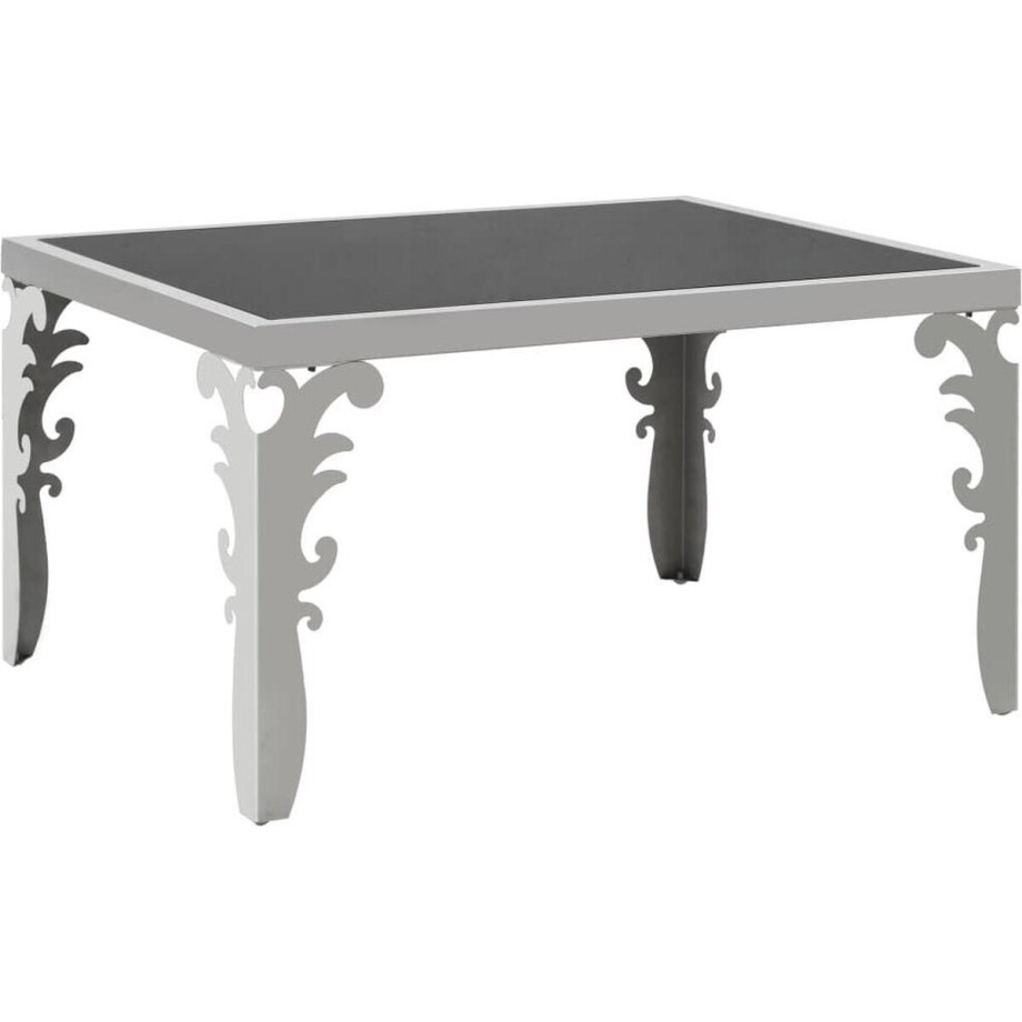 vidaXL - Salontafel - gespiegeld - 80x60x44 - cm - roestvrij - staal - en - glas afbeelding 1