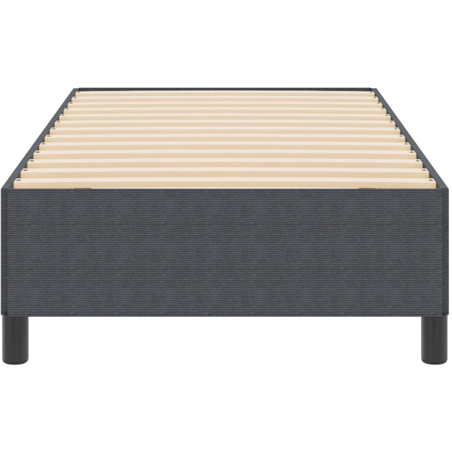 vidaXL - Boxspring - bed - Donkergrijs - 100 - x - 200 - cm - Corduroy - stof vidaXL - Boxspring - bed - Donkergrijs - 100 - x - 200 - cm - Corduroy - stof afbeelding 1