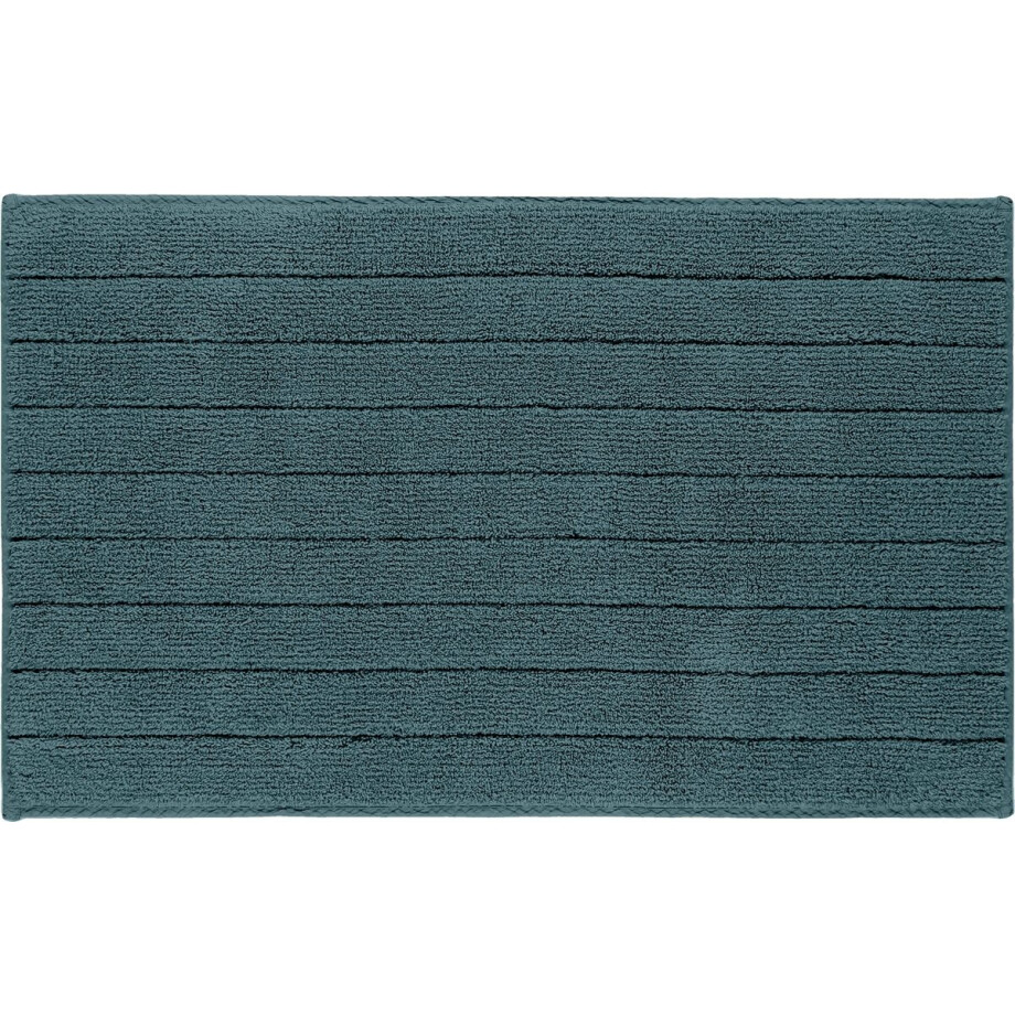 Casilin Badmat Antislip 50x80cm Luca - Waterabsorberende Badkamermat - Wasbaar en Sneldrogend - Voor Douche en Bad - 100% Katoen - Rechthoek - Blauw afbeelding 1