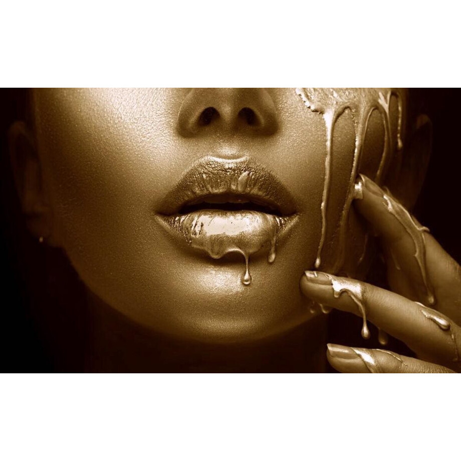 Kristal Helder Galerie kwaliteit Plexiglas 5mm.- Blind Aluminium Ophang-frame- Fotokunst 'Gold Temptation' - luxe wanddecoratie- Akoestisch en UV Werend- inclusief verzending afbeelding 1