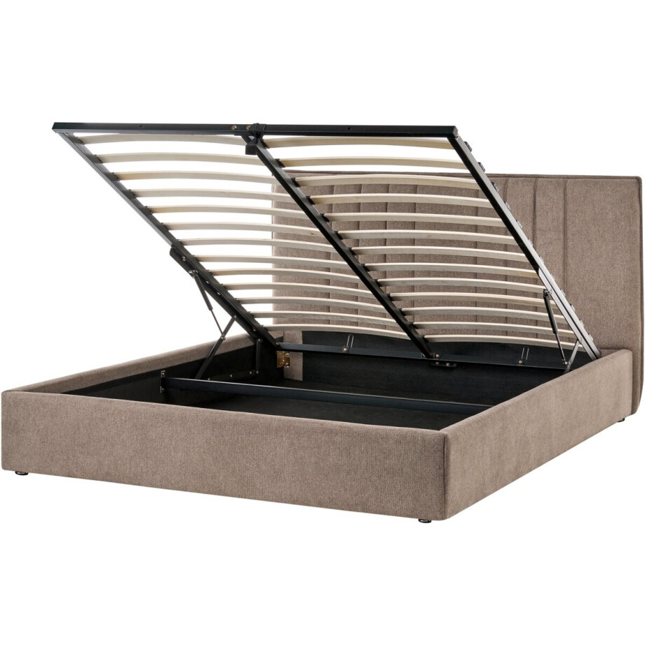 BELIANI TARASCON - Tweepersoonsbed - Taupe - 160 x 200 cm - Stof afbeelding 1