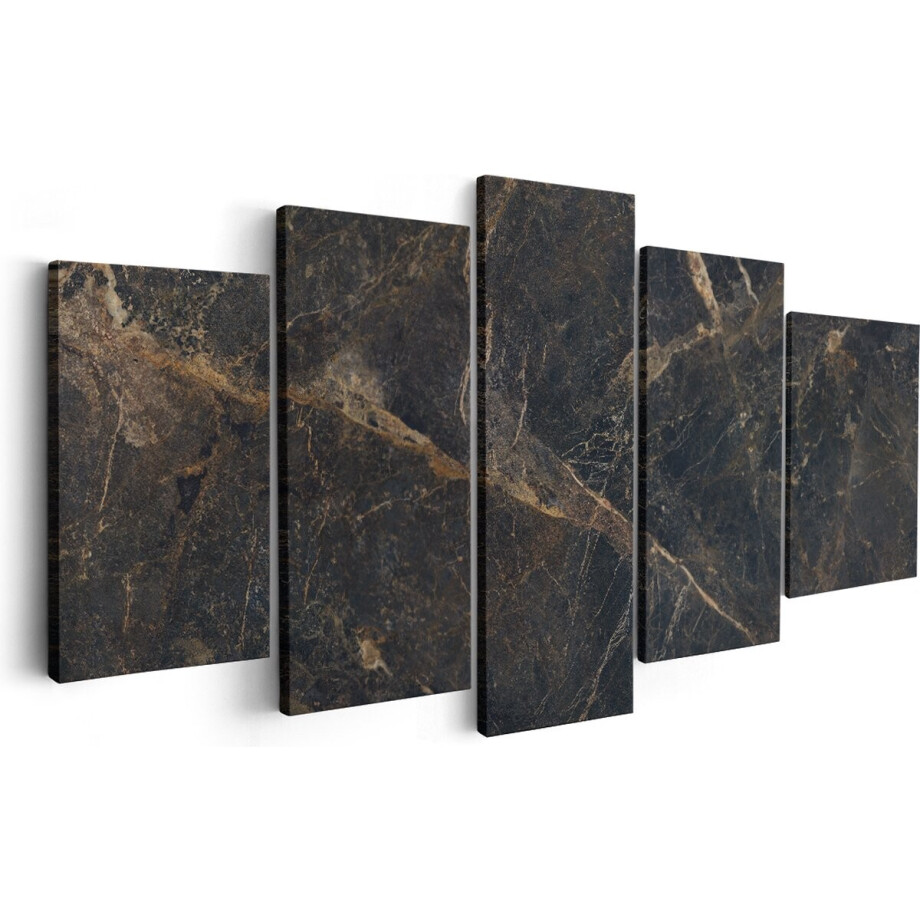 Artaza Canvas Schilderij Vijfluik Abstracte Kunst - Goud Marmer - 200x100 - Groot - Foto Op Canvas - Canvas Print Artaza Canvas Schilderij Vijfluik Abstracte Kunst - Goud Marmer - 200x100 - Groot - Foto Op Canvas - Canvas Print afbeelding 1