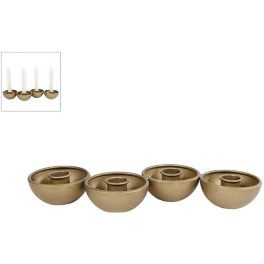 Gifts Amsterdam Kaarsenhouder 4 Cups 29,5 X 11 Cm Staal Goud afbeelding 1