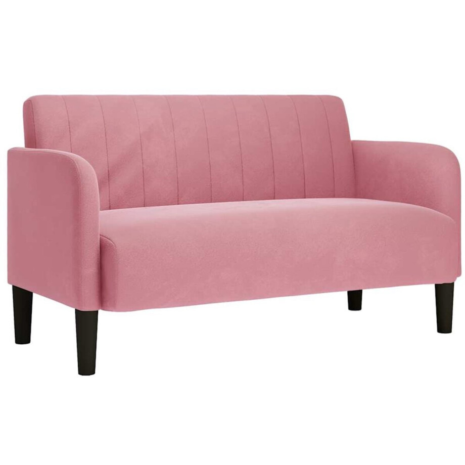 vidaXL - Loveseat - bank - 109 - cm - fluweel - roze afbeelding 1