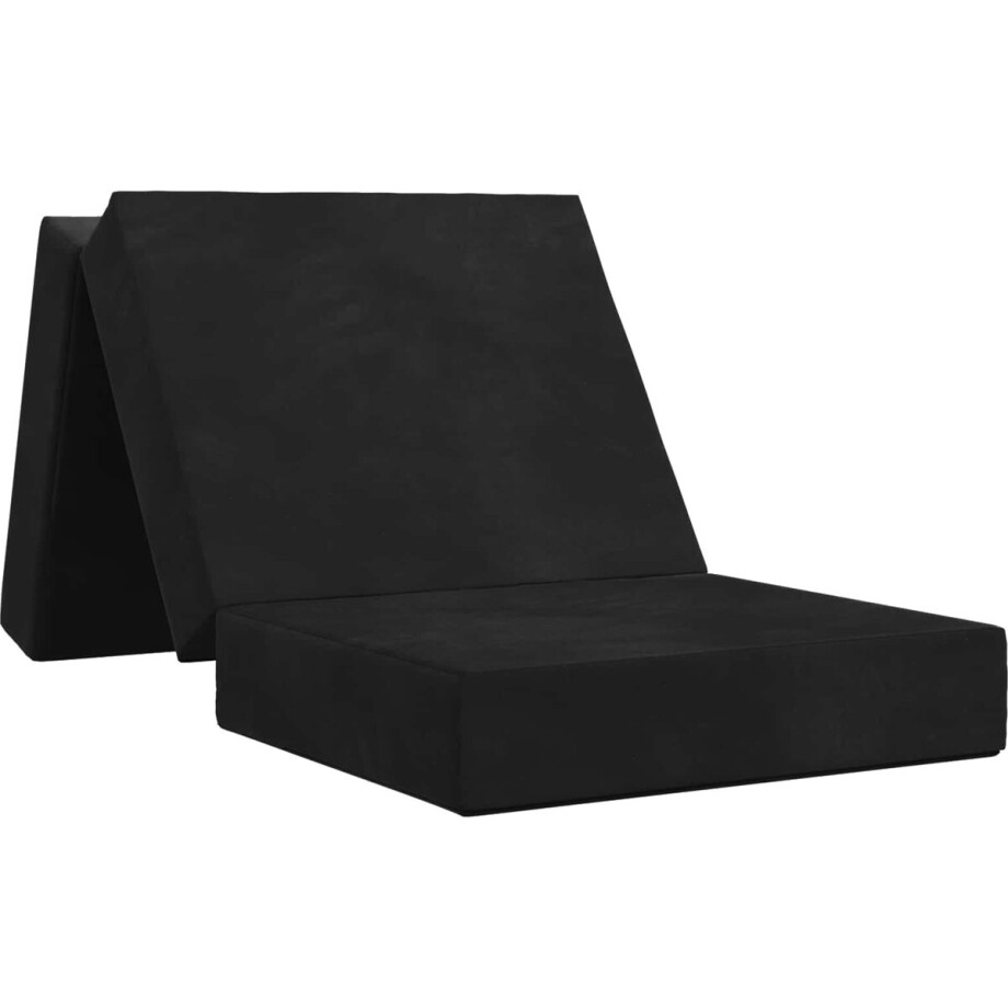 vidaXL - Vouwbare - Sofa - Bed - 75 - x - 63 - x - 45 - cm - Zwart afbeelding 1