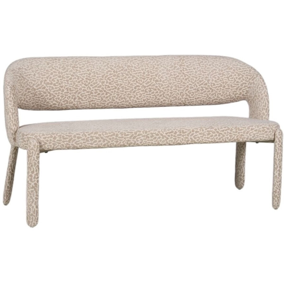 Bronx71® Eetkamerbank Leo taupe leopard 160 cm - eettafelbank - eetbank afbeelding 1