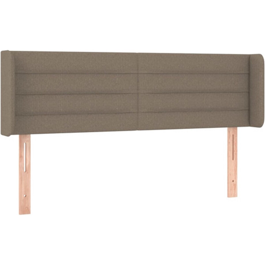 vidaXL - Hoofdbord - met - randen - 147x16x78/88 - cm - stof - taupe vidaXL - Hoofdbord - met - randen - 147x16x78/88 - cm - stof - taupe afbeelding 1