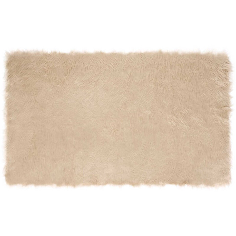 vidaXL - Tapijt - van - imitatie - schapenvacht - TAFALLA - Beige - 100 - x - 200 - cm afbeelding 1
