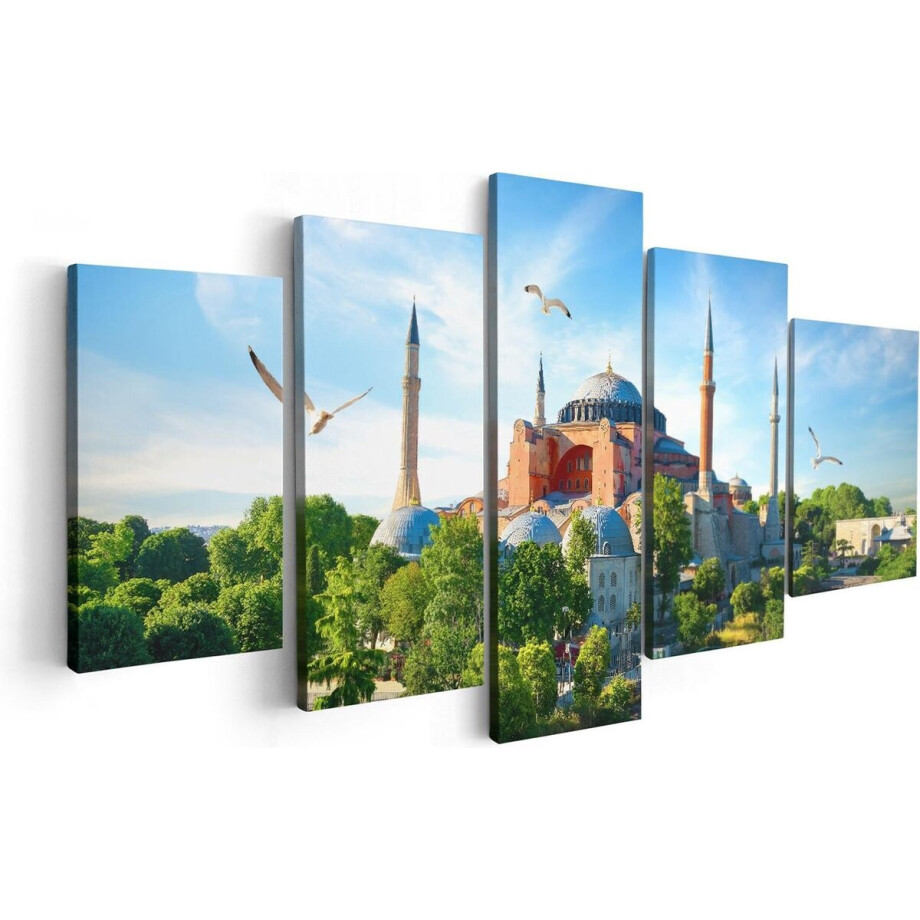 Artaza Canvas Schilderij Vijfluik Hagia Sophia Moskee In Istanbul - 100x50 - Foto Op Canvas - Canvas Print Artaza Canvas Schilderij Vijfluik Hagia Sophia Moskee In Istanbul - 100x50 - Foto Op Canvas - Canvas Print afbeelding 1