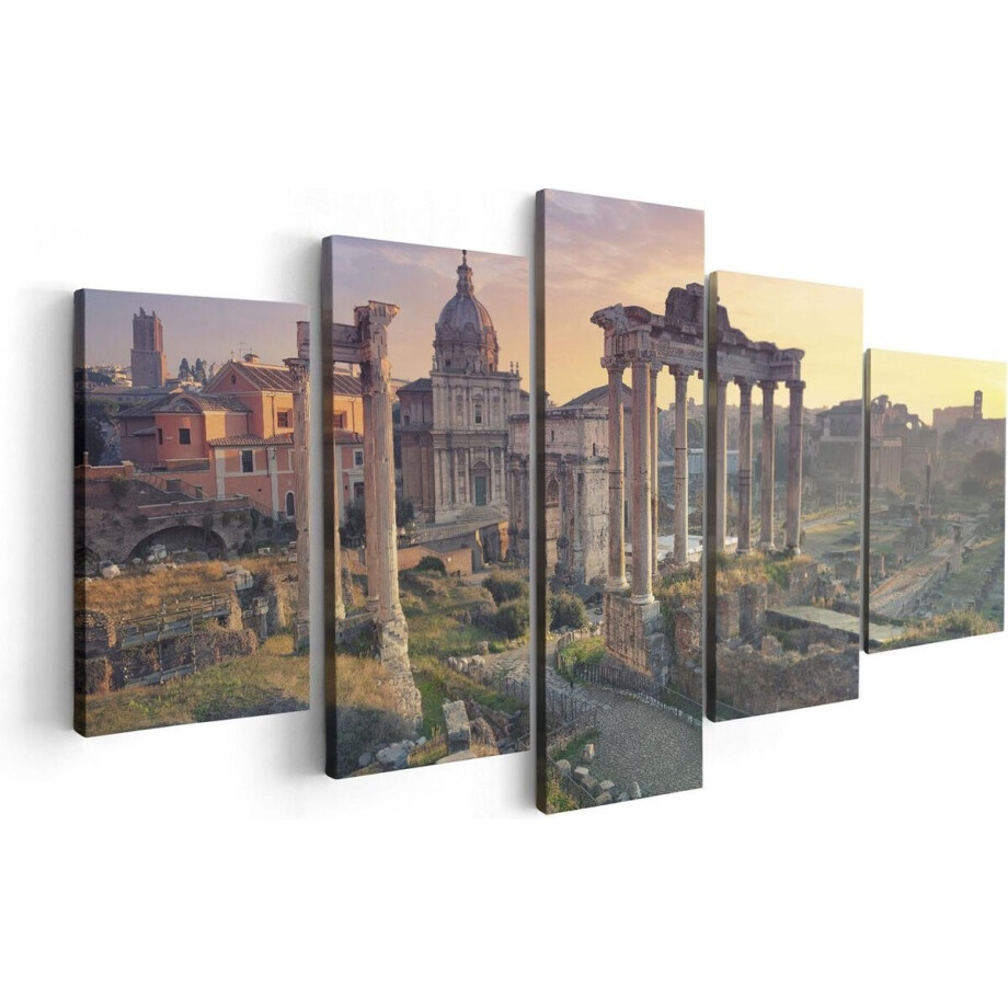 Artaza Canvas Schilderij Vijfluik Romeins Architectuur in Rome, Italië - 100x50 - Foto Op Canvas - Canvas Print afbeelding 1