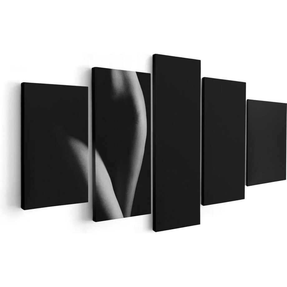 Artaza Canvas Schilderij Vijfluik Naakte Vrouw Lichaam - Erotiek - 100x50 cm - Wanddecoratie Woonkamer - Schilderijen - Muurdecoratie afbeelding 1