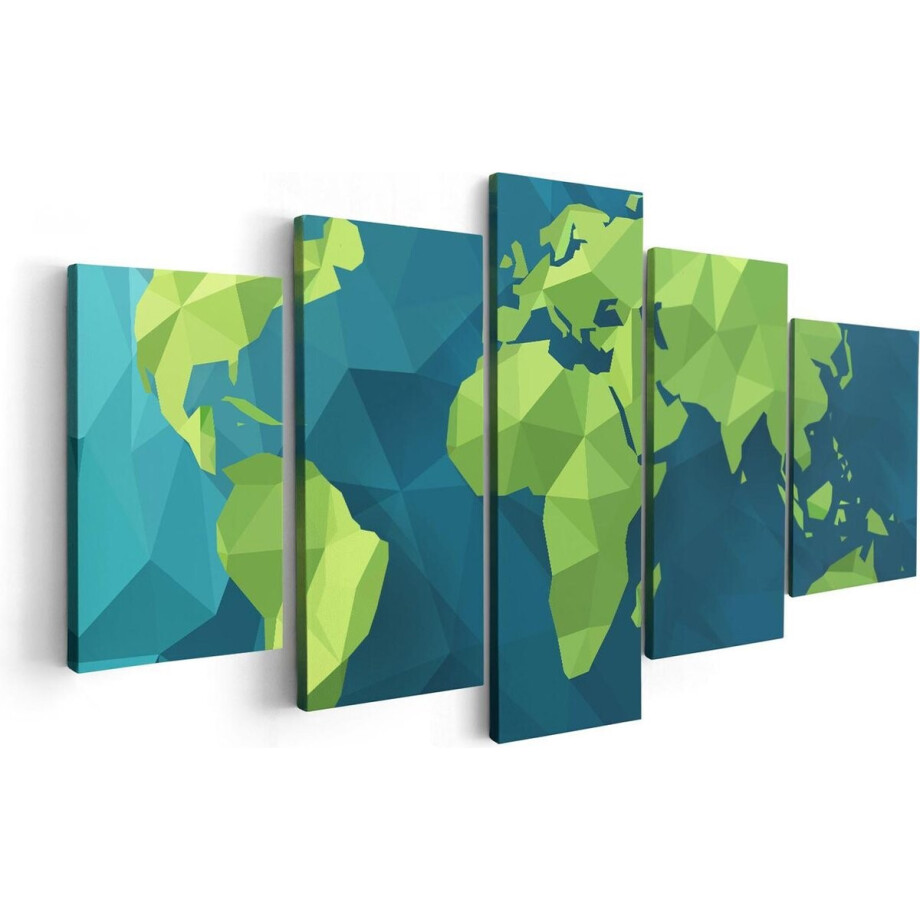 Artaza Canvas Schilderij Vijfluik Hoekige Origami Wereldkaart - Abstract - 100x50 - Foto Op Canvas - Canvas Print Artaza Canvas Schilderij Vijfluik Hoekige Origami Wereldkaart - Abstract - 100x50 - Foto Op Canvas - Canvas Print afbeelding 1