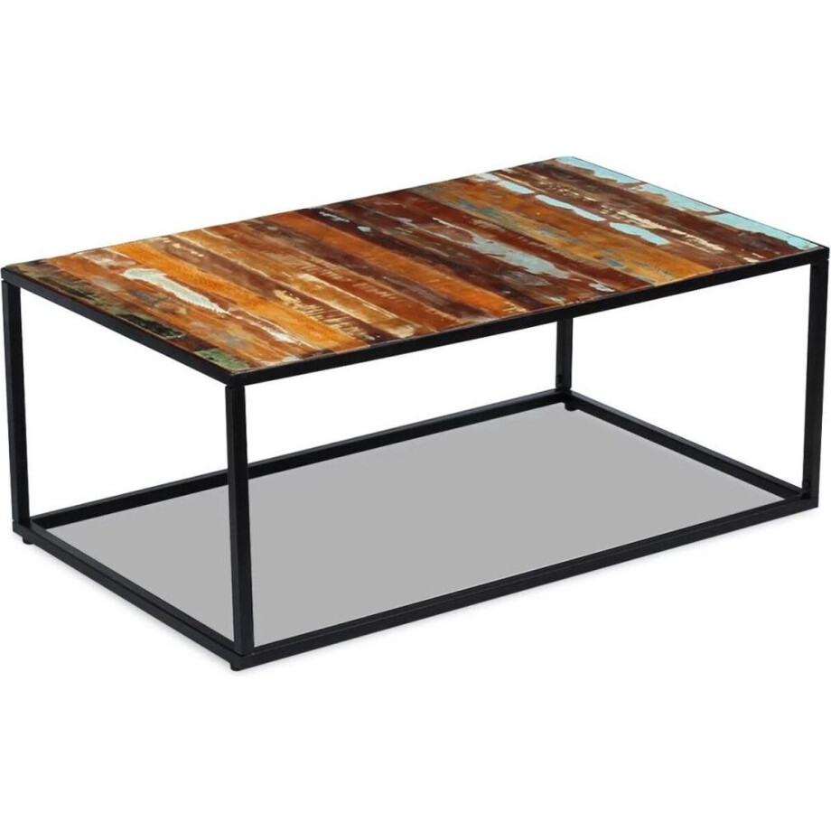 vidaXL - Salontafel - 100x60x40 - cm - massief - gerecycled - hout afbeelding 1