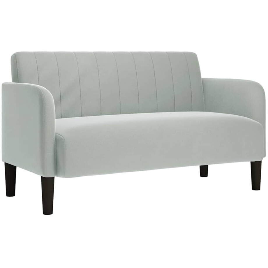 vidaXL - Loveseat - bank - 109 - cm - fluweel - lichtgrijs afbeelding 1