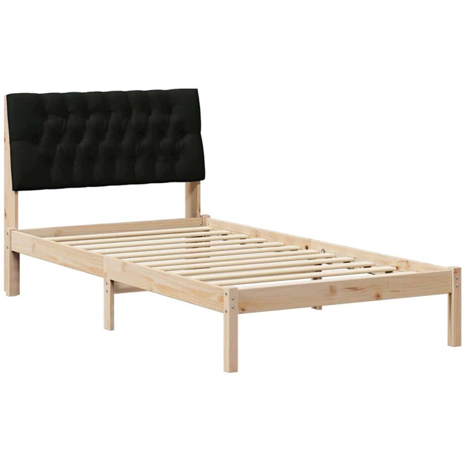vidaXL - Bedframe - met - Gevoerde - Hoofdbord - Bruin - 100 - x - 200 - cm afbeelding 1