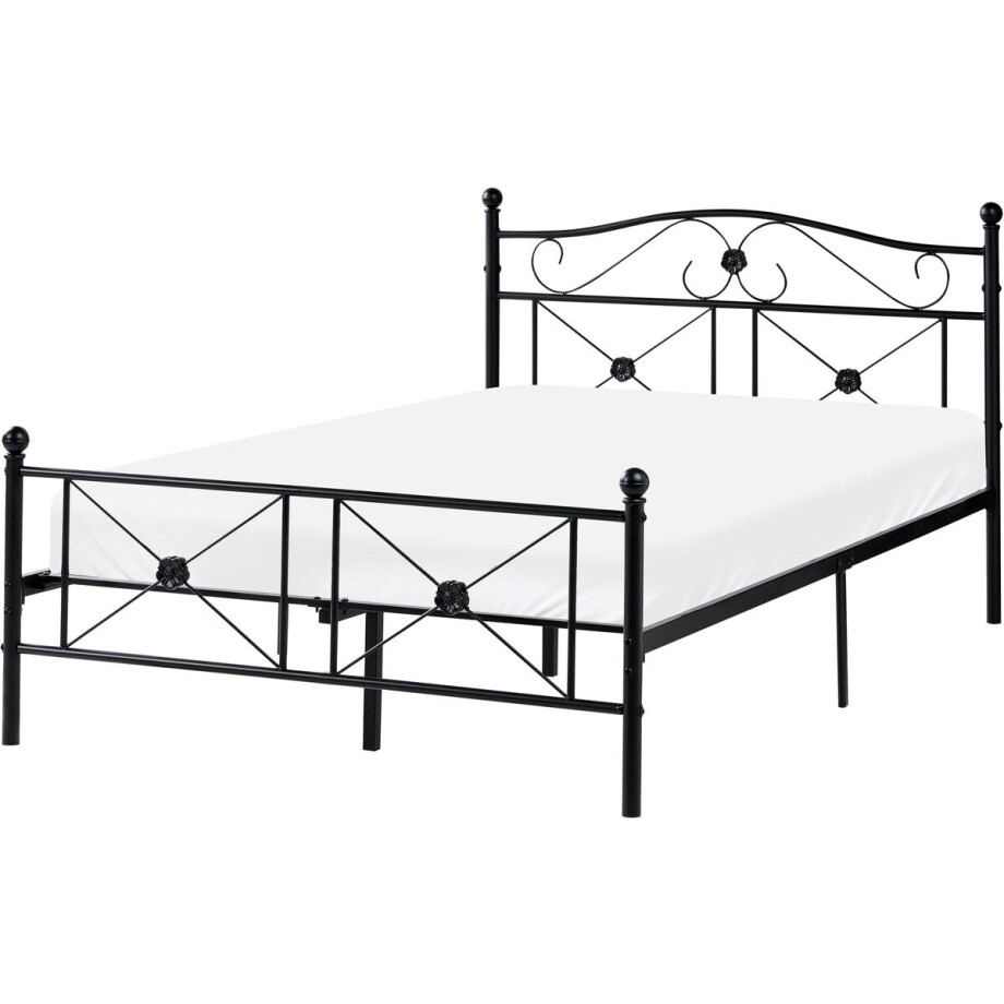 RODEZ - Tweepersoonsbed - Zwart - 120 x 200 cm - Metaal afbeelding 1