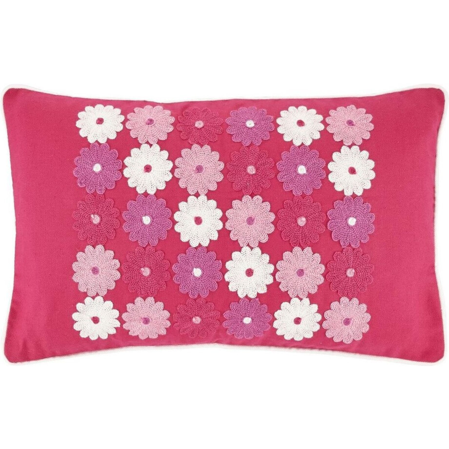 Dutch Decor MERODE - Sierkussen 30x50 cm met bloemen - fuchsia - roze - Inclusief binnenkussen Dutch Decor MERODE - Sierkussen 30x50 cm met bloemen - fuchsia - roze - Inclusief binnenkussen afbeelding 1