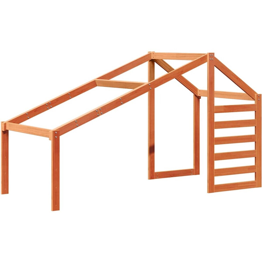 vidaXL - Kinderbedhuisje - 198x87x113 - cm - massief - grenenhout - wasbruin afbeelding 1
