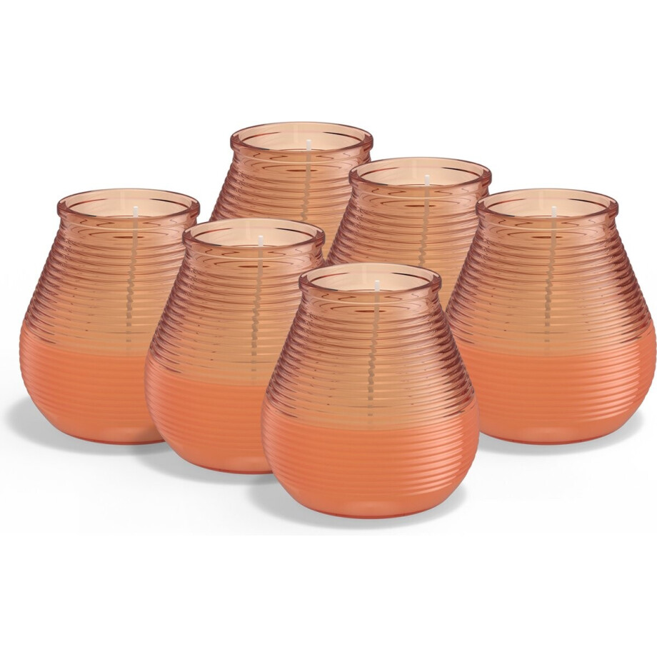 Bolsius - 6 Geurkaarsen - Citronella - Buitenkaars - Koraal Bolsius - 6 Geurkaarsen - Citronella - Buitenkaars - Koraal afbeelding 1