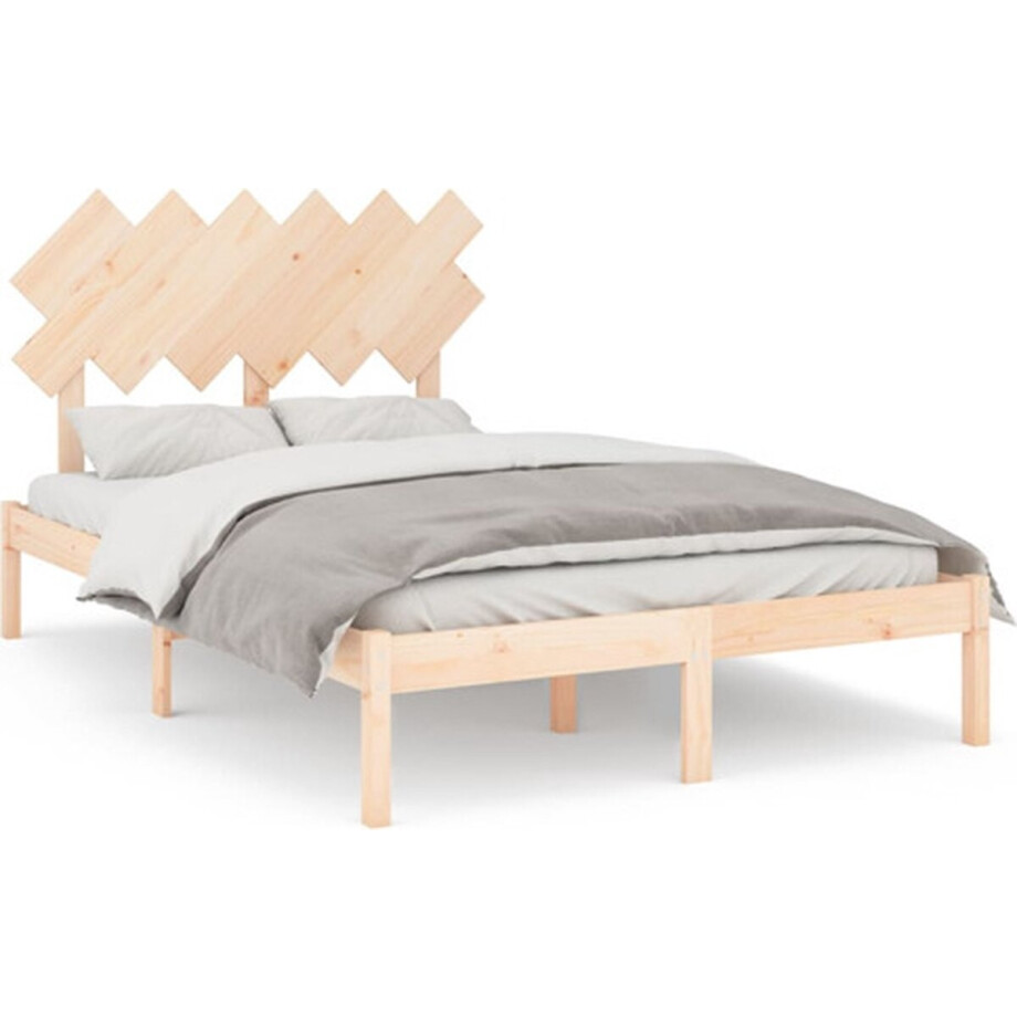 vidaXL - Bedframe - massief - hout - 120x190 - cm vidaXL - Bedframe - massief - hout - 120x190 - cm afbeelding 1