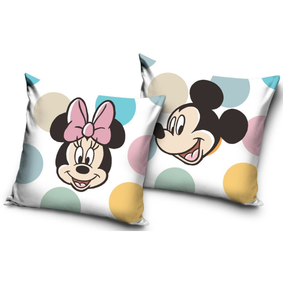 Disney Minnie & Mickey Kussenhoes – 40x40 cm – Fluweelzacht – Multicolor – exclusief vulling afbeelding 1